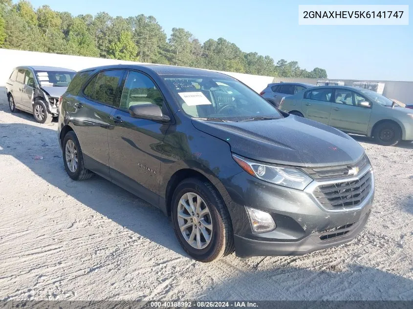 2019 Chevrolet Equinox Ls VIN: 2GNAXHEV5K6141747 Lot: 40188992