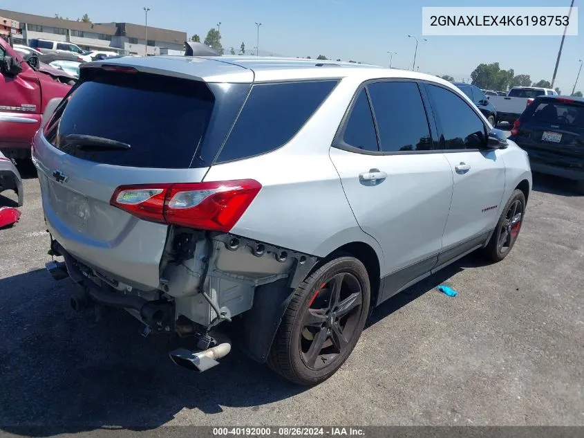 2019 Chevrolet Equinox Lt VIN: 2GNAXLEX4K6198753 Lot: 40192000