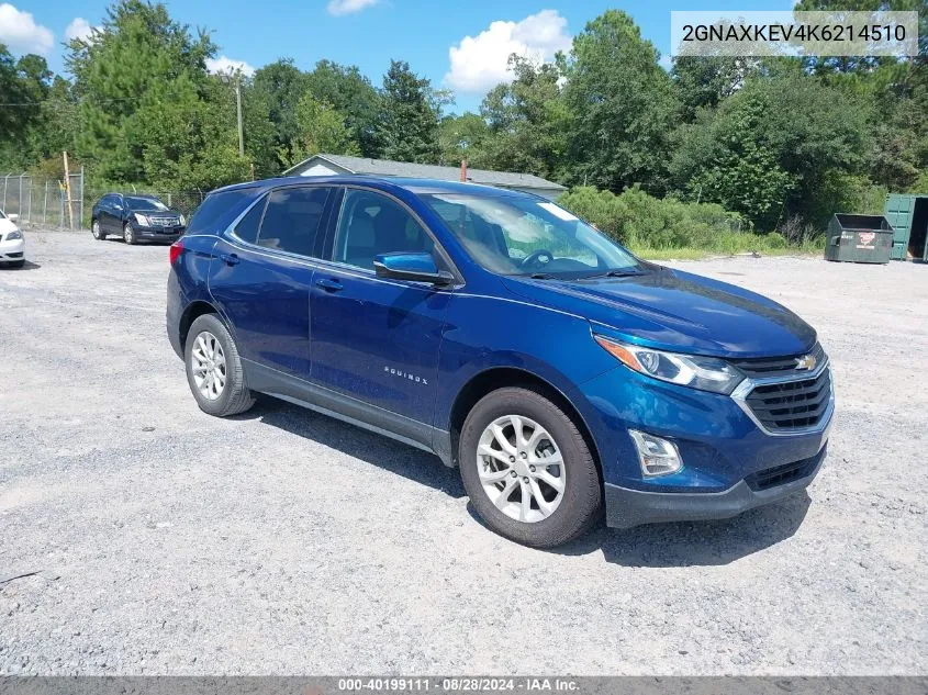 2019 Chevrolet Equinox Lt VIN: 2GNAXKEV4K6214510 Lot: 40199111