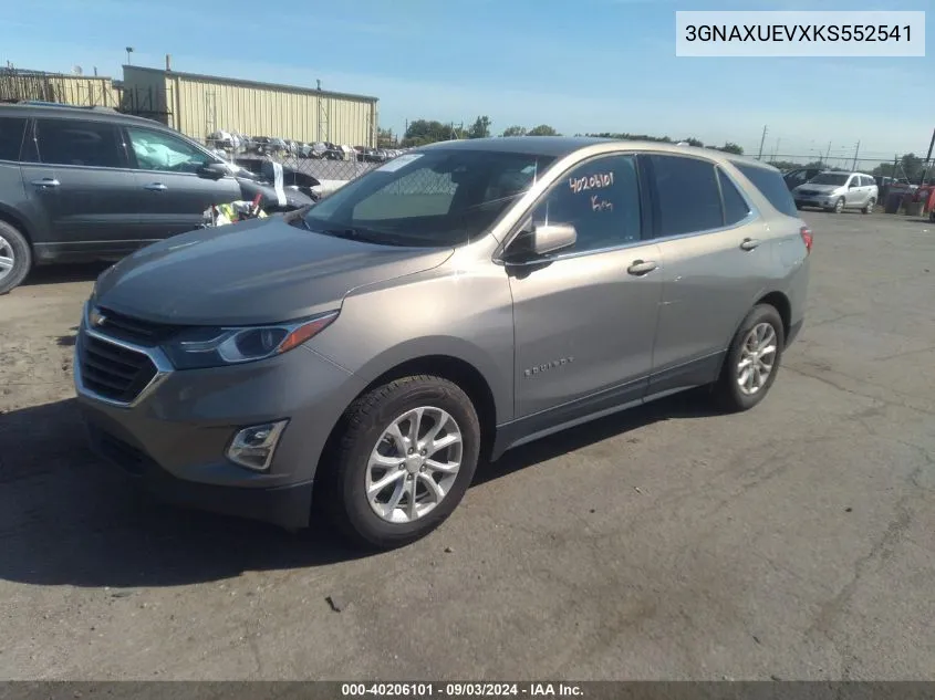 2019 Chevrolet Equinox Lt VIN: 3GNAXUEVXKS552541 Lot: 40206101