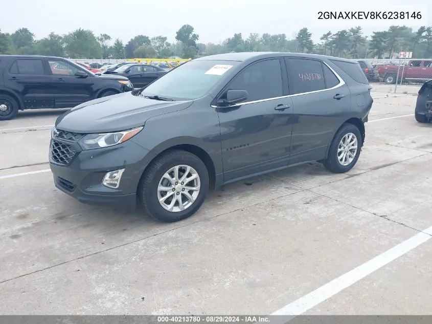 2019 Chevrolet Equinox Lt VIN: 2GNAXKEV8K6238146 Lot: 40213780