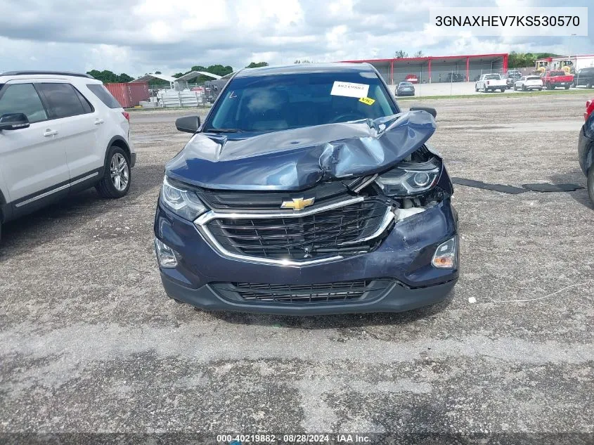 2019 Chevrolet Equinox Ls VIN: 3GNAXHEV7KS530570 Lot: 40219882