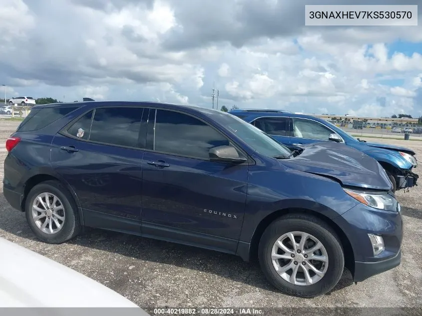 2019 Chevrolet Equinox Ls VIN: 3GNAXHEV7KS530570 Lot: 40219882