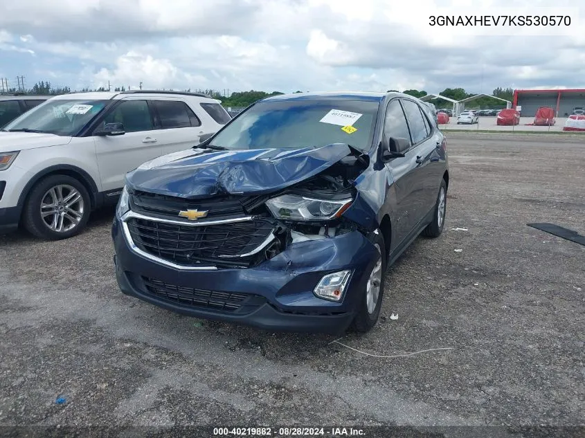 2019 Chevrolet Equinox Ls VIN: 3GNAXHEV7KS530570 Lot: 40219882