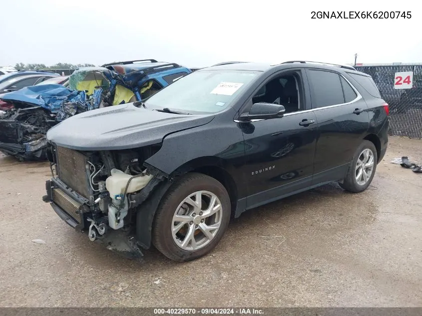 2019 Chevrolet Equinox Lt VIN: 2GNAXLEX6K6200745 Lot: 40229570