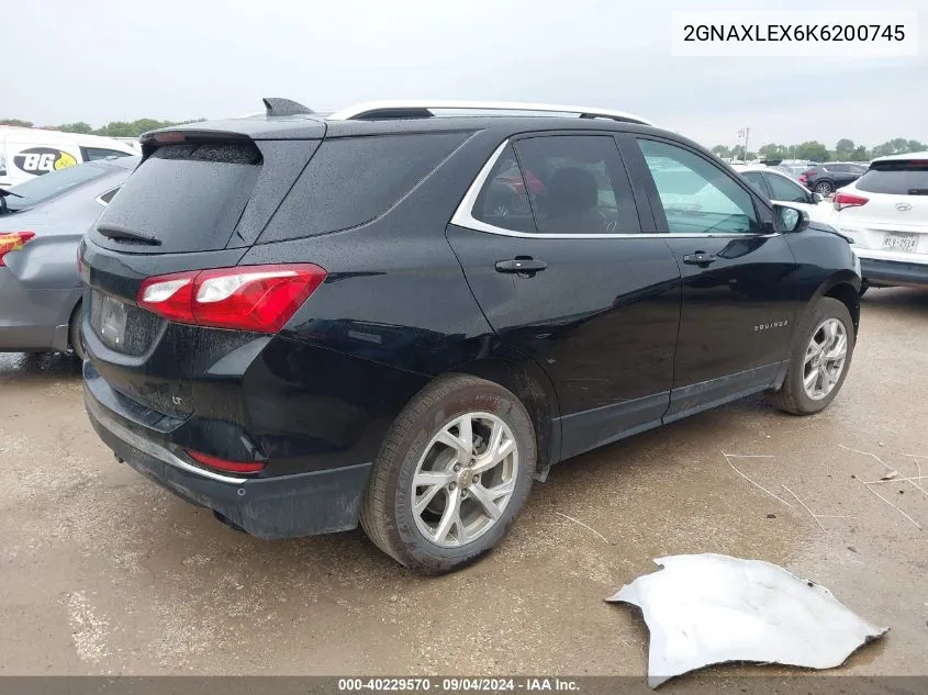 2019 Chevrolet Equinox Lt VIN: 2GNAXLEX6K6200745 Lot: 40229570