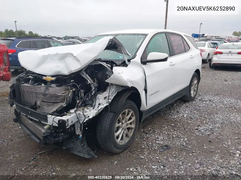 2019 Chevrolet Equinox Lt VIN: 2GNAXUEV5K6252890 Lot: 40230529