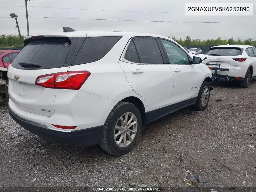 2019 Chevrolet Equinox Lt VIN: 2GNAXUEV5K6252890 Lot: 40230529