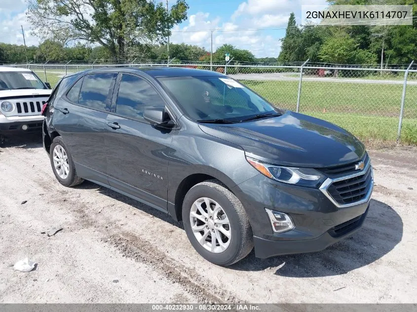 2019 Chevrolet Equinox Ls VIN: 2GNAXHEV1K6114707 Lot: 40232930