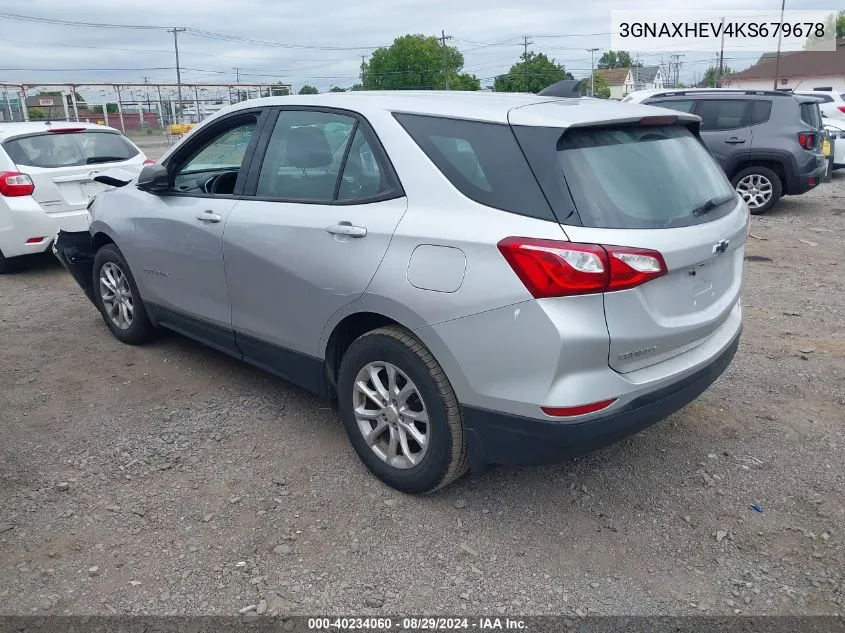 2019 Chevrolet Equinox Ls VIN: 3GNAXHEV4KS679678 Lot: 40234060