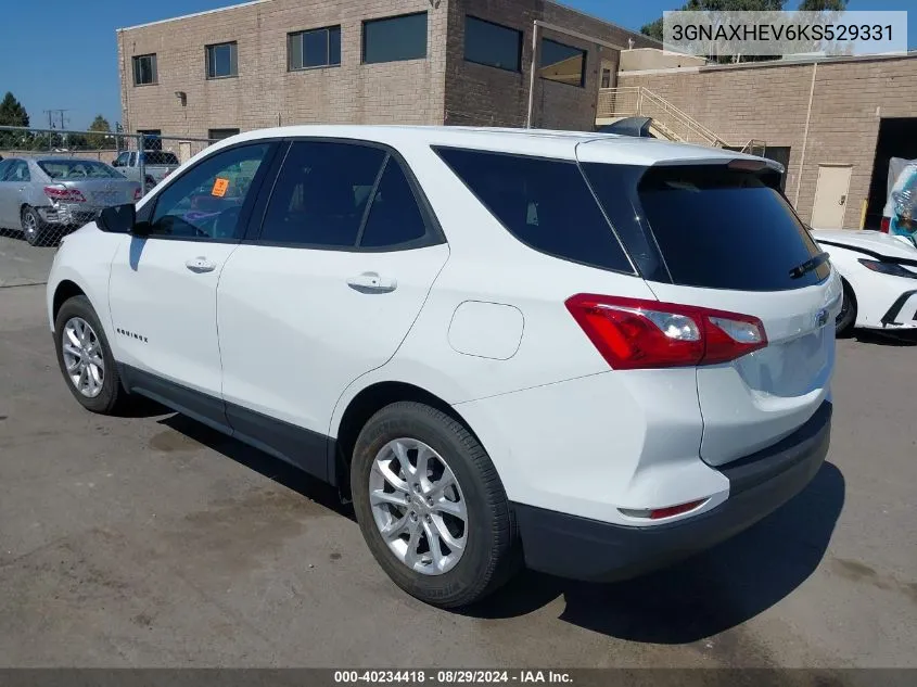 3GNAXHEV6KS529331 2019 Chevrolet Equinox Ls