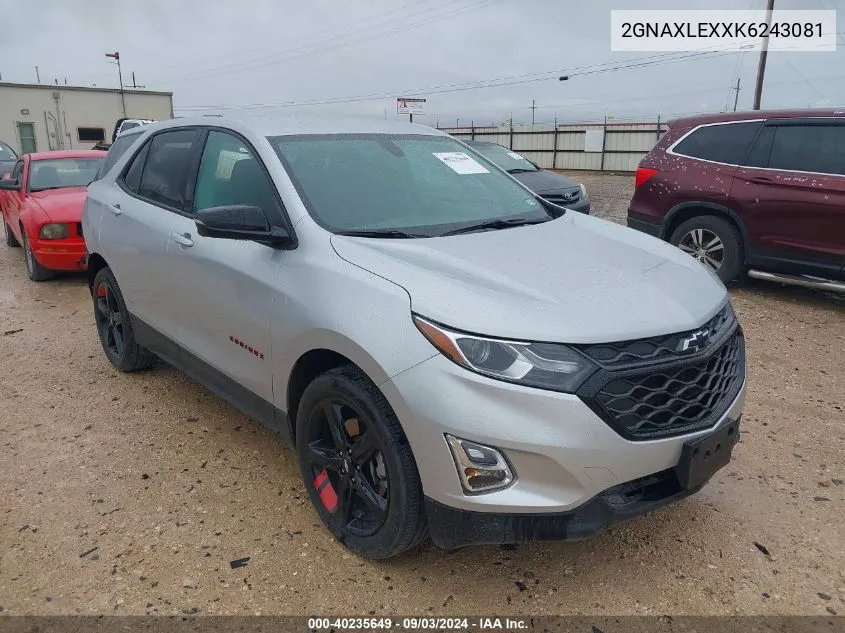 2019 Chevrolet Equinox Lt VIN: 2GNAXLEXXK6243081 Lot: 40235649