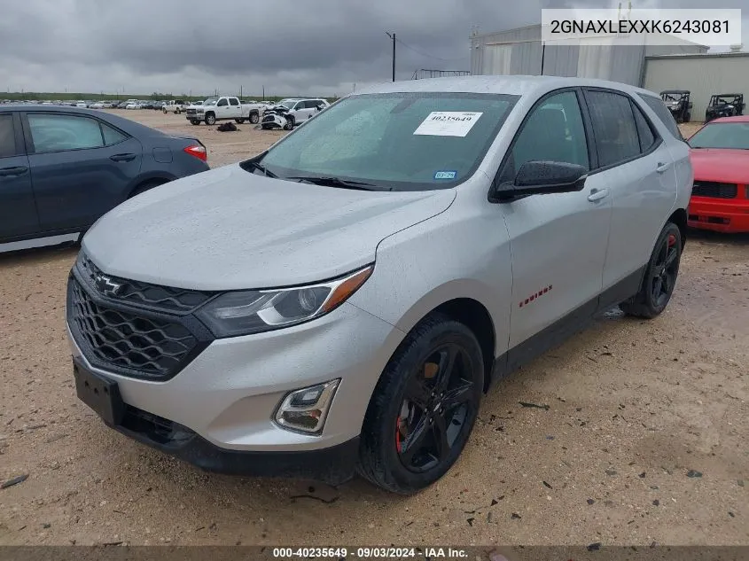 2019 Chevrolet Equinox Lt VIN: 2GNAXLEXXK6243081 Lot: 40235649