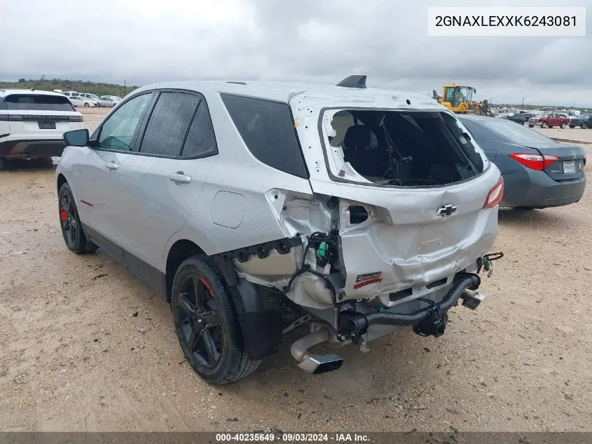 2019 Chevrolet Equinox Lt VIN: 2GNAXLEXXK6243081 Lot: 40235649