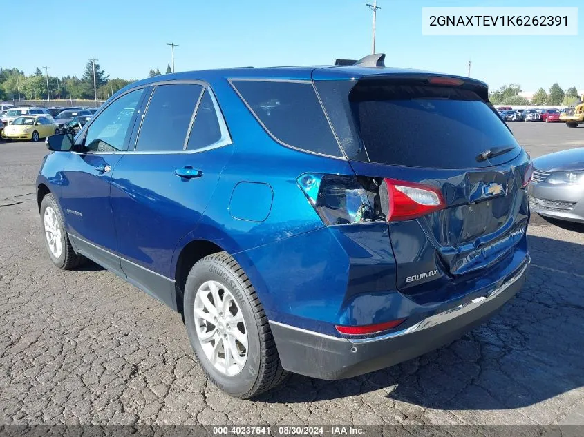 2019 Chevrolet Equinox Lt VIN: 2GNAXTEV1K6262391 Lot: 40237541