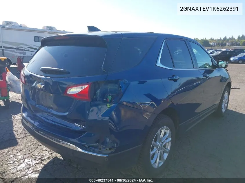 2019 Chevrolet Equinox Lt VIN: 2GNAXTEV1K6262391 Lot: 40237541