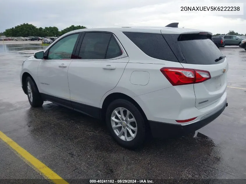 2019 Chevrolet Equinox Lt VIN: 2GNAXUEV5K6222238 Lot: 40241182