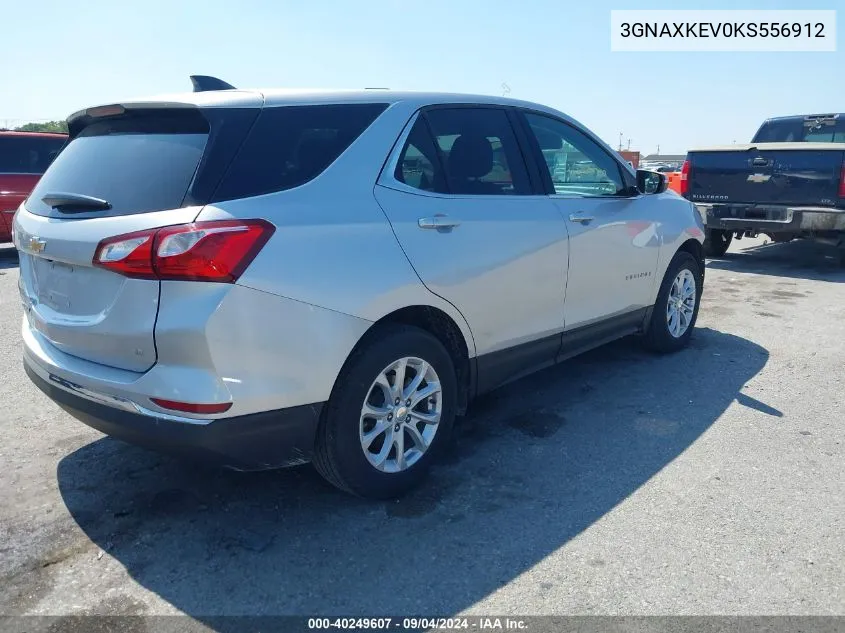 2019 Chevrolet Equinox Lt VIN: 3GNAXKEV0KS556912 Lot: 40249607