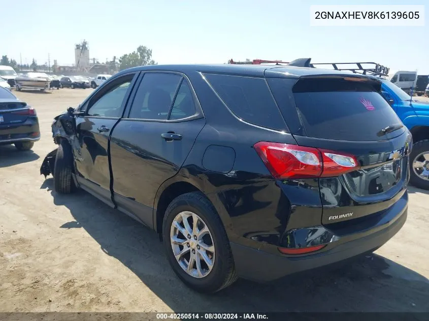 2GNAXHEV8K6139605 2019 Chevrolet Equinox Ls