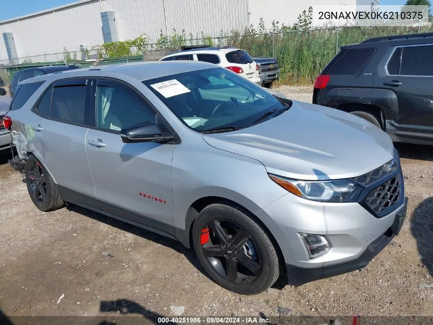 2019 Chevrolet Equinox Lt VIN: 2GNAXVEX0K6210375 Lot: 40251986