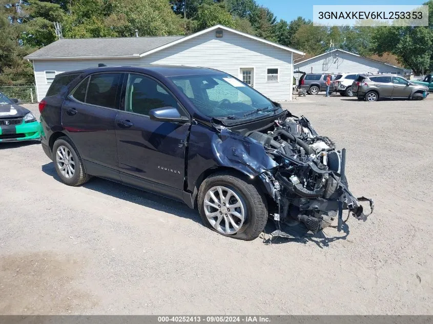 2019 Chevrolet Equinox Lt VIN: 3GNAXKEV6KL253353 Lot: 40252413