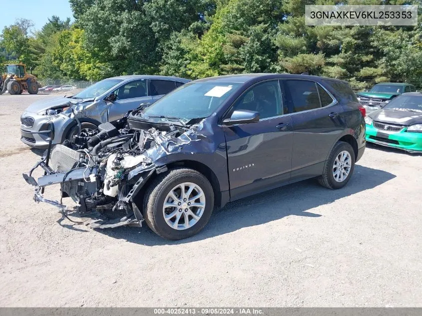 2019 Chevrolet Equinox Lt VIN: 3GNAXKEV6KL253353 Lot: 40252413