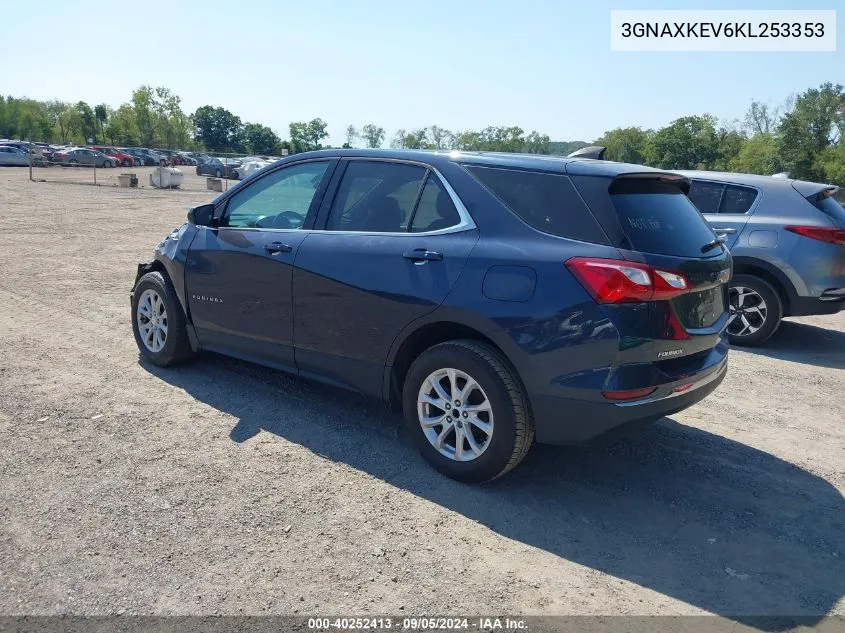 2019 Chevrolet Equinox Lt VIN: 3GNAXKEV6KL253353 Lot: 40252413