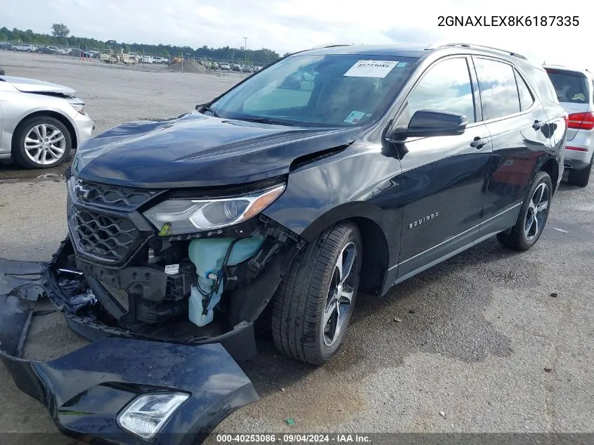 2019 Chevrolet Equinox Lt VIN: 2GNAXLEX8K6187335 Lot: 40253086