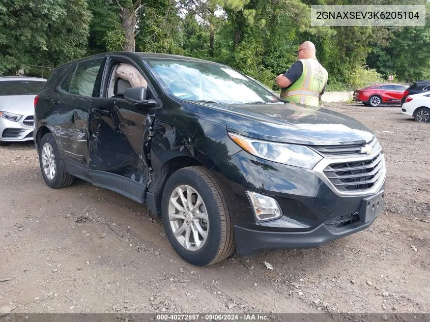 2019 Chevrolet Equinox Ls VIN: 2GNAXSEV3K6205104 Lot: 40272897