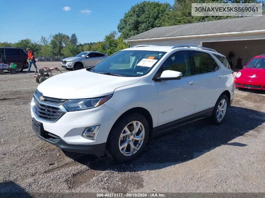 2019 Chevrolet Equinox Lt VIN: 3GNAXVEX5KS569061 Lot: 40273177