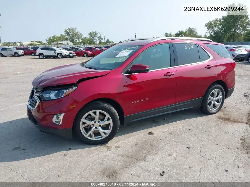 2019 Chevrolet Equinox Lt VIN: 2GNAXLEX6K6299244 Lot: 40275310