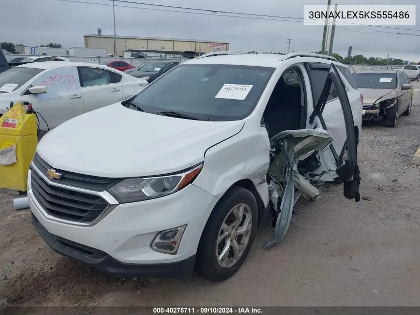 2019 Chevrolet Equinox Lt VIN: 3GNAXLEX5KS555486 Lot: 40275711