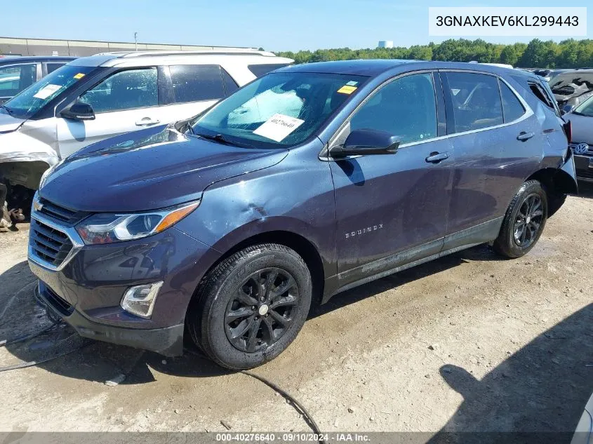 2019 Chevrolet Equinox Lt VIN: 3GNAXKEV6KL299443 Lot: 40276640