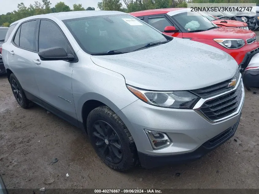 2019 Chevrolet Equinox Ls VIN: 2GNAXSEV3K6142747 Lot: 40276867