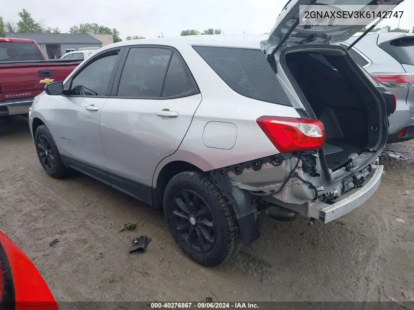 2019 Chevrolet Equinox Ls VIN: 2GNAXSEV3K6142747 Lot: 40276867