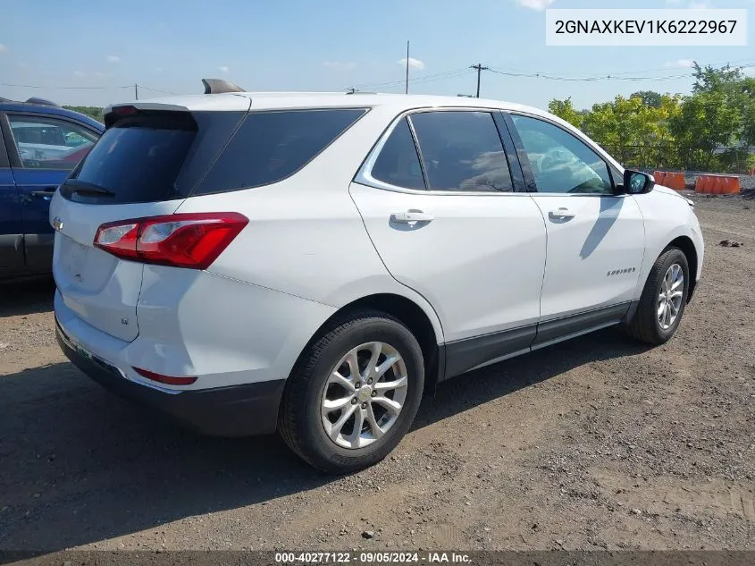 2019 Chevrolet Equinox Lt VIN: 2GNAXKEV1K6222967 Lot: 40277122