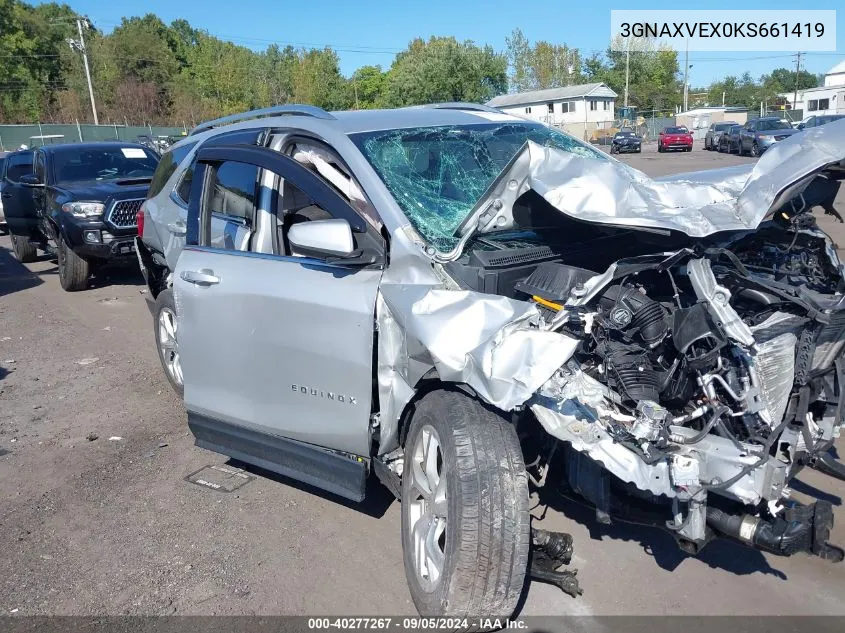 2019 Chevrolet Equinox Lt VIN: 3GNAXVEX0KS661419 Lot: 40277267