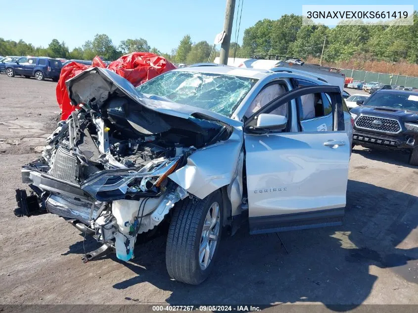 2019 Chevrolet Equinox Lt VIN: 3GNAXVEX0KS661419 Lot: 40277267