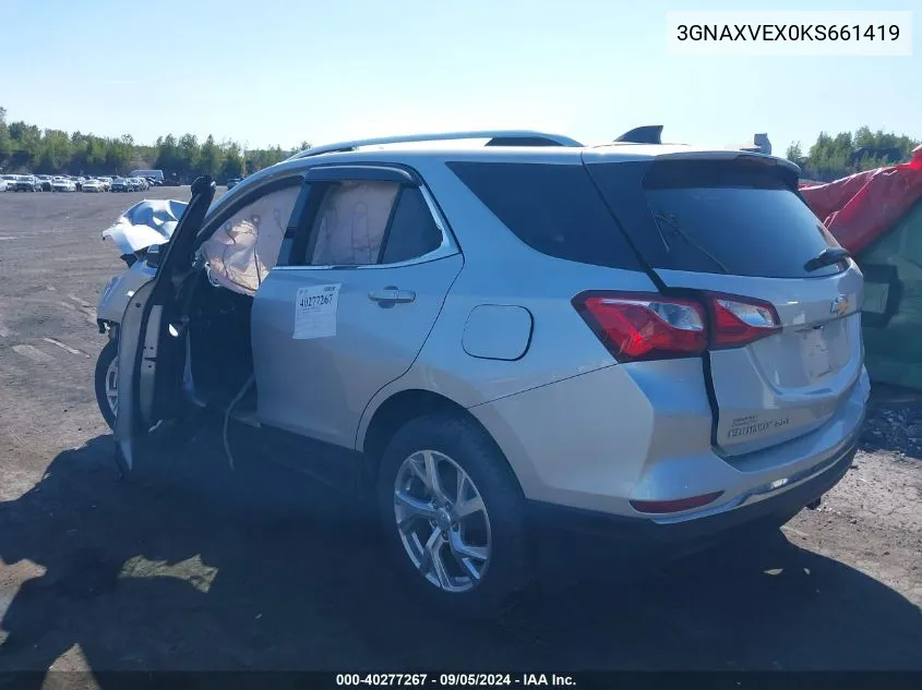 2019 Chevrolet Equinox Lt VIN: 3GNAXVEX0KS661419 Lot: 40277267