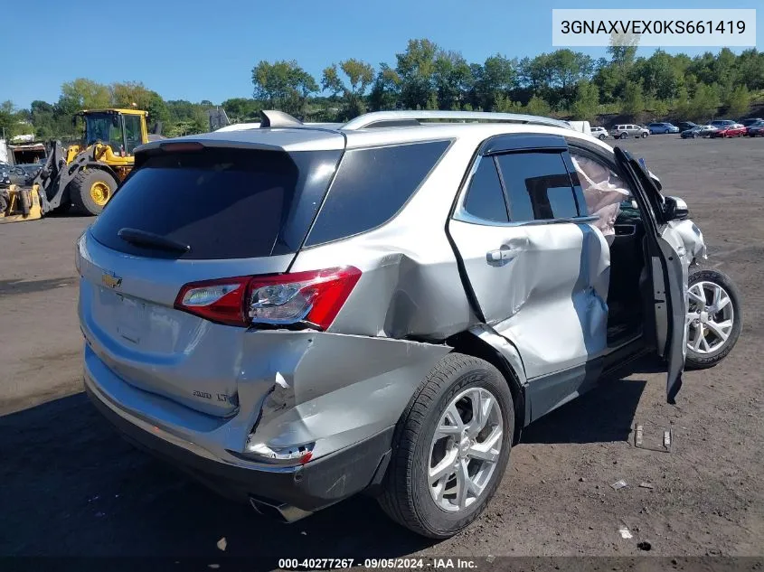 2019 Chevrolet Equinox Lt VIN: 3GNAXVEX0KS661419 Lot: 40277267