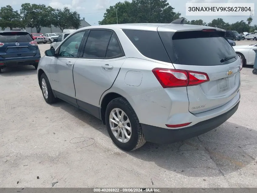 2019 Chevrolet Equinox Ls VIN: 3GNAXHEV9KS627804 Lot: 40286922