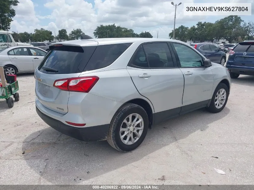 2019 Chevrolet Equinox Ls VIN: 3GNAXHEV9KS627804 Lot: 40286922