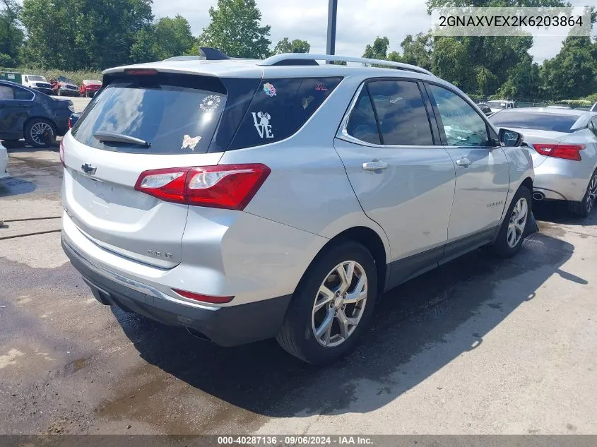 2019 Chevrolet Equinox Lt VIN: 2GNAXVEX2K6203864 Lot: 40287136