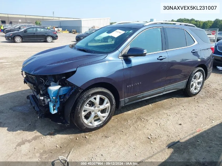 2019 Chevrolet Equinox Lt VIN: 3GNAXVEX5KL231007 Lot: 40307964