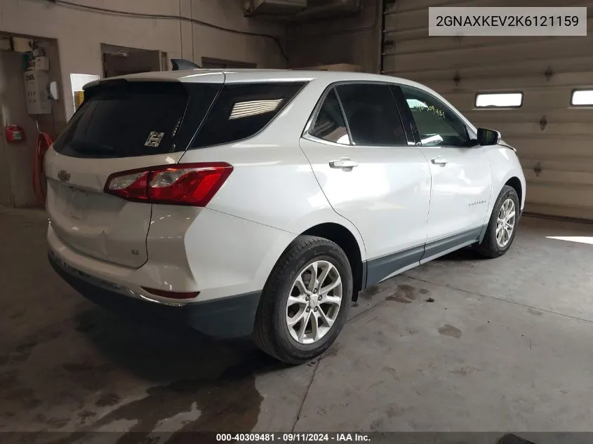 2019 Chevrolet Equinox Lt VIN: 2GNAXKEV2K6121159 Lot: 40309481