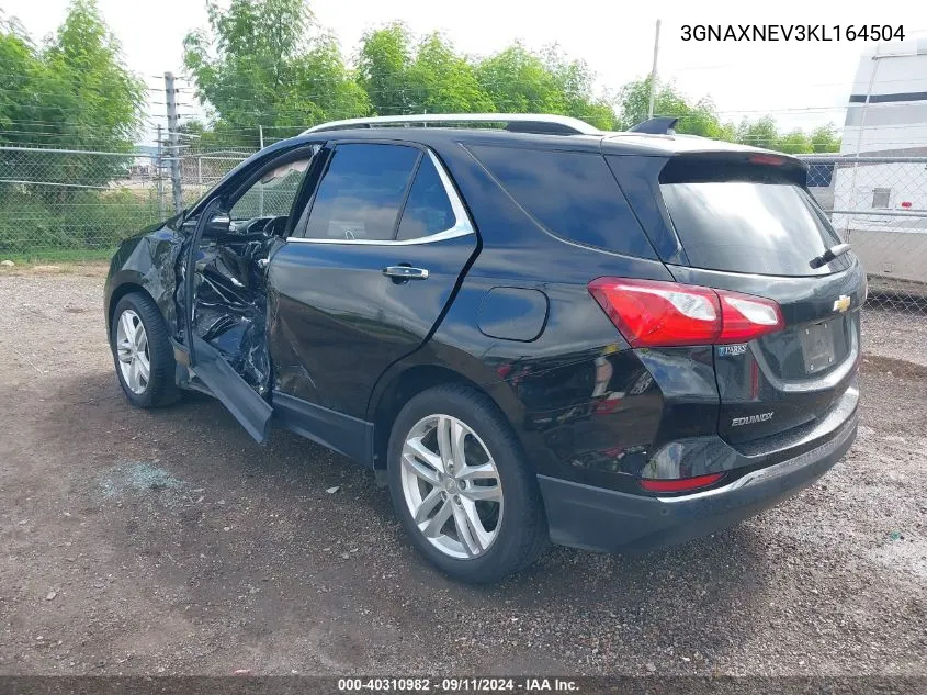 2019 Chevrolet Equinox Premier VIN: 3GNAXNEV3KL164504 Lot: 40310982