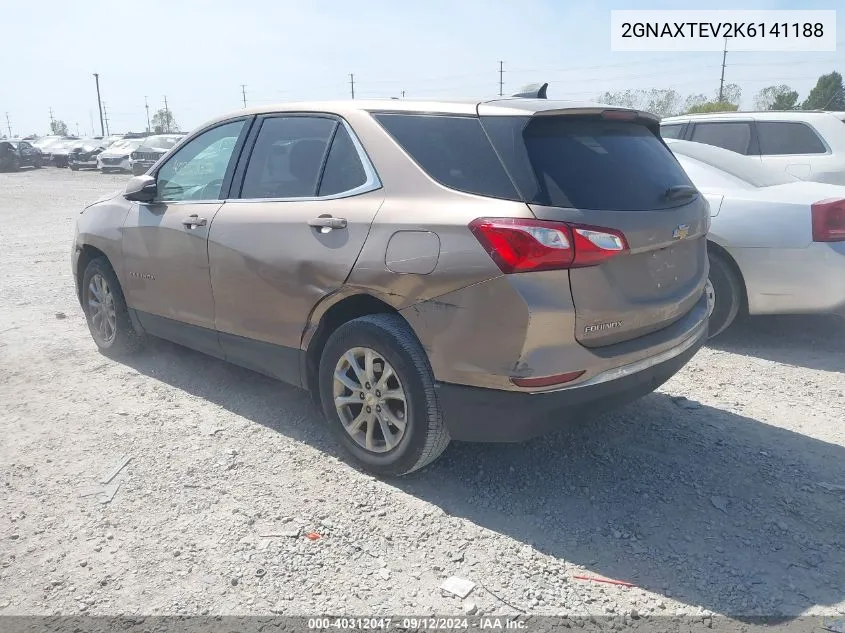 2019 Chevrolet Equinox Lt VIN: 2GNAXTEV2K6141188 Lot: 40312047