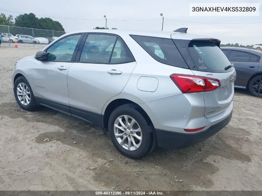 2019 Chevrolet Equinox Ls VIN: 3GNAXHEV4KS532809 Lot: 40312390