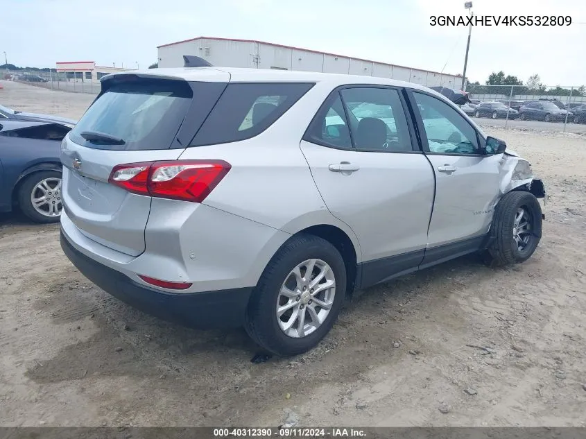 2019 Chevrolet Equinox Ls VIN: 3GNAXHEV4KS532809 Lot: 40312390