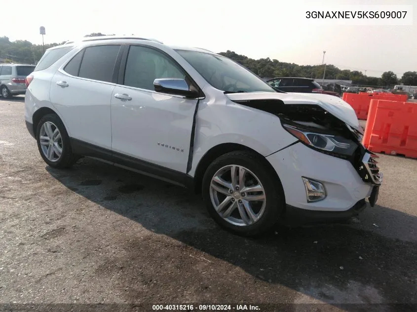 2019 Chevrolet Equinox Premier VIN: 3GNAXNEV5KS609007 Lot: 40315216